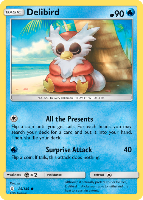 Delibird 26 Guardians Rising Pokémon card