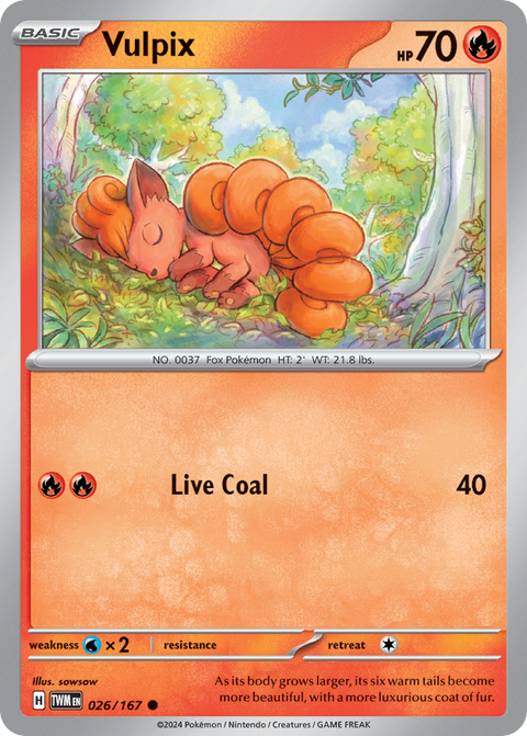 Vulpix 26 Twilight Masquerade Pokémon card