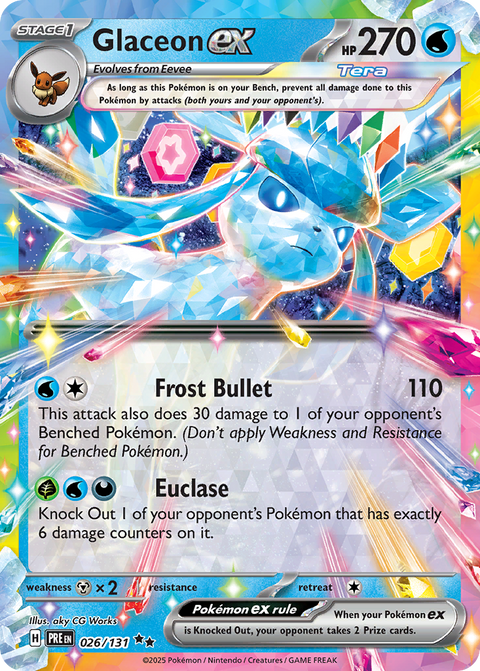 Glaceon ex 26 Prismatic Evolutions Pokémon card