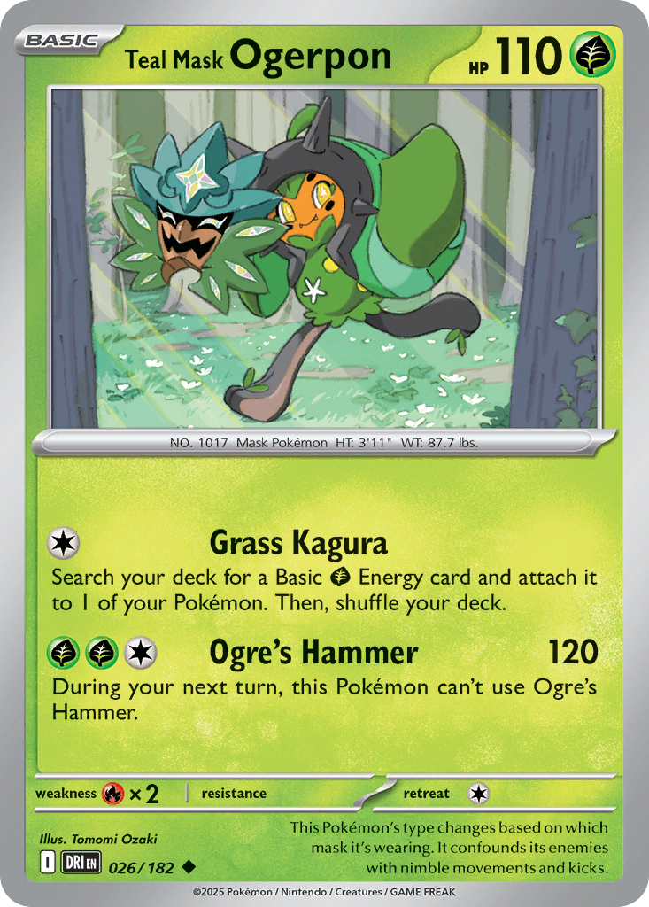 Teal Mask Ogerpon 26 Destined Rivals Pokémon card