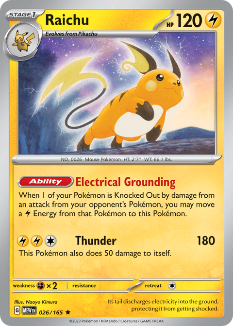 Raichu 26 151 Pokémon card