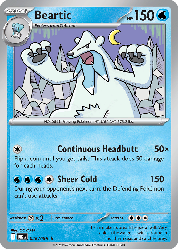 Beartic 26 Black Bolt Pokémon card