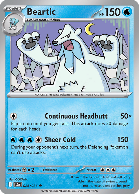 Beartic 26 Black Bolt Pokémon card
