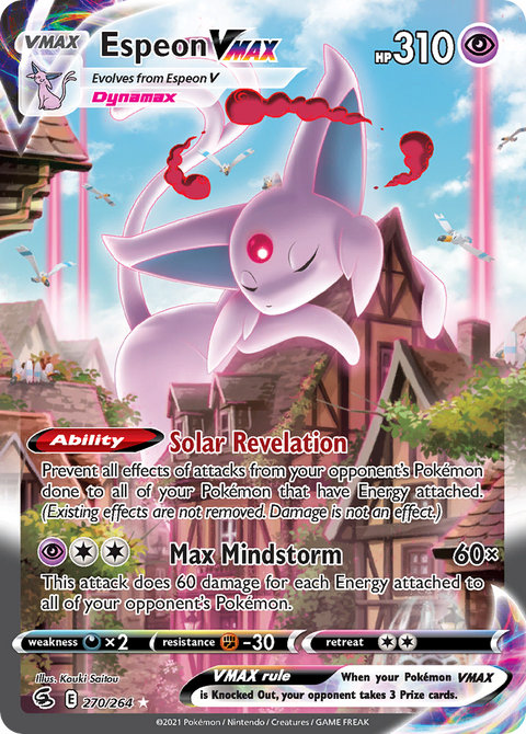 Espeon VMAX 270 Fusion Strike Pokémon card