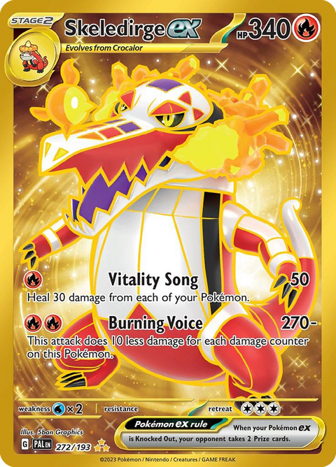 Skeledirge ex 272 Paldea Evolved Pokémon card