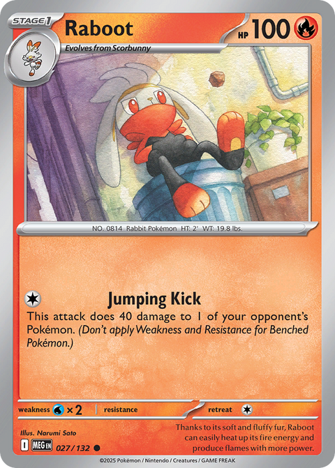 Raboot 27 Mega Evolution Pokémon card