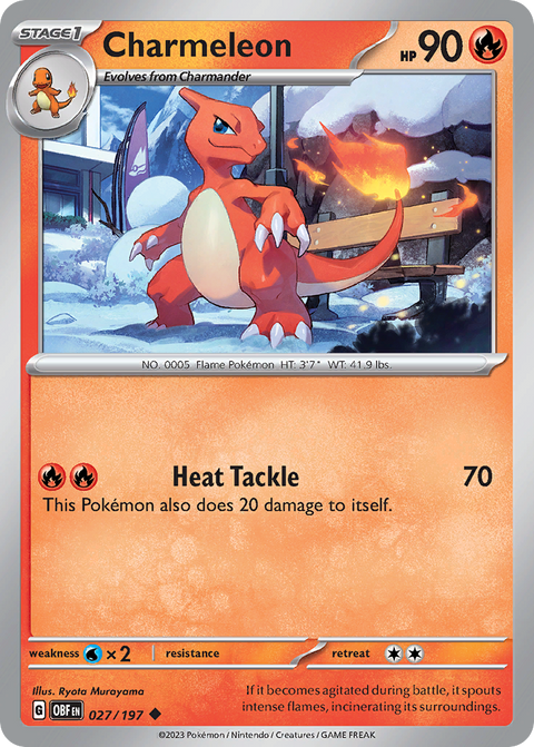 Charmeleon 27 Obsidian Flames Pokémon card