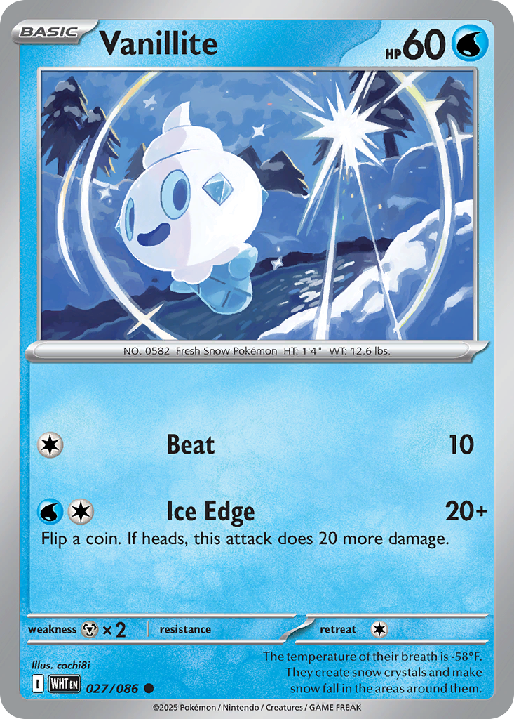 Vanillite 27 White Flare Pokémon card
