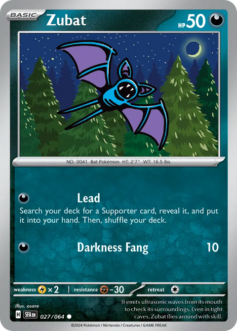 Zubat 27 Shrouded Fable Pokémon card