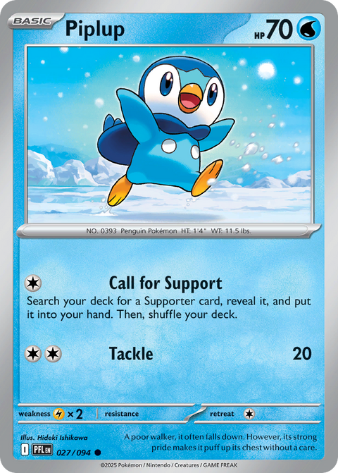 Piplup 27 Phantasmal Flames Pokémon card