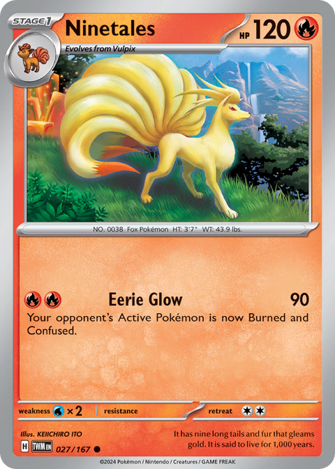 Ninetales 27 Twilight Masquerade Pokémon card