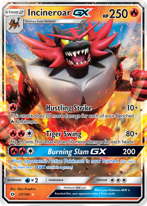 Incineroar-GX 27 Sun & Moon Pokémon card