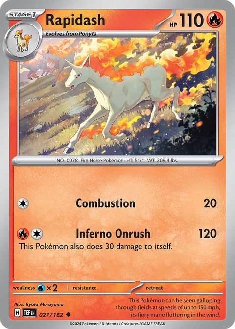 Rapidash 27 Temporal Forces Pokémon card