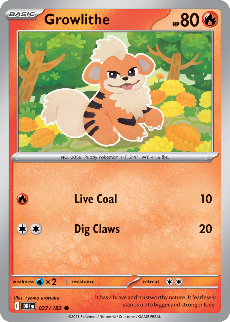 Growlithe 27 Destined Rivals Pokémon card