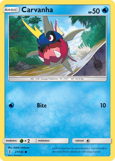Carvanha 27 Guardians Rising Pokémon card