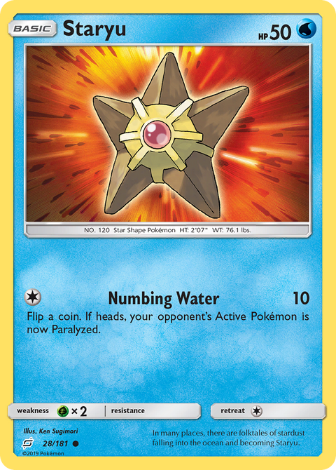 Staryu 28 Team Up Pokémon card