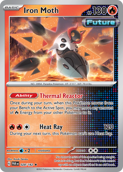 Iron Moth 28 Paradox Rift Pokémon card
