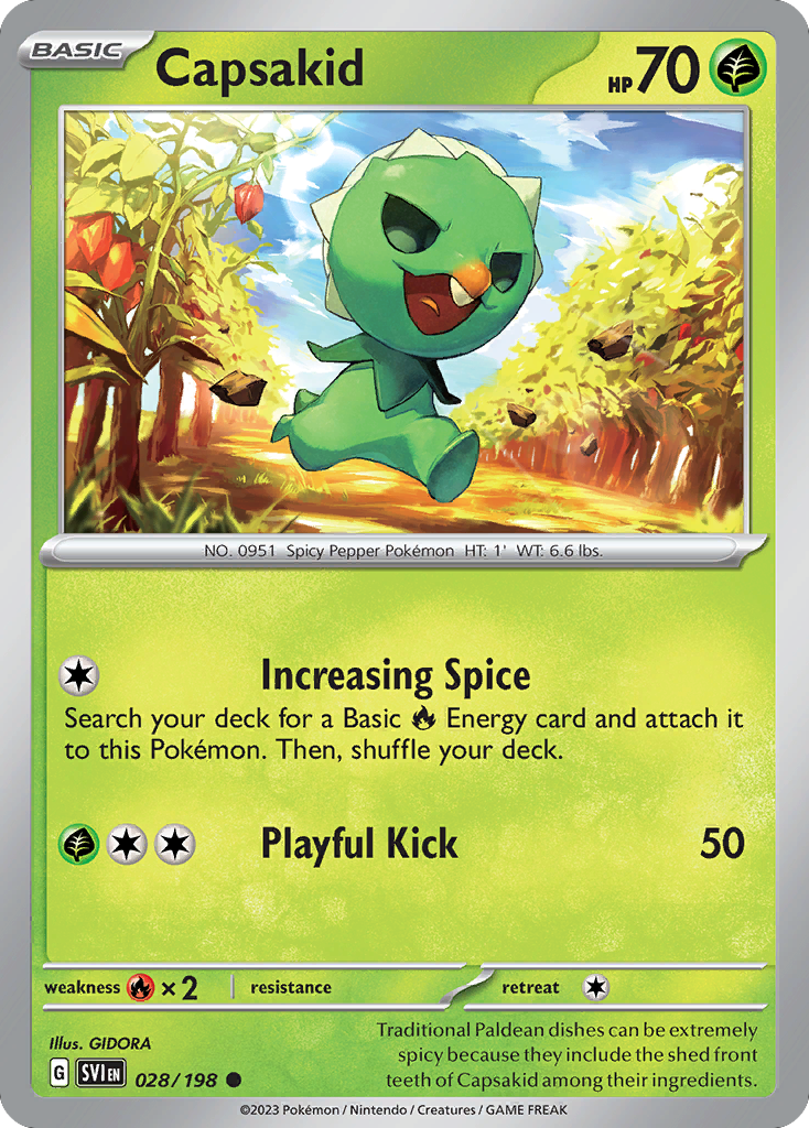 Capsakid 28 Scarlet & Violet Pokémon card