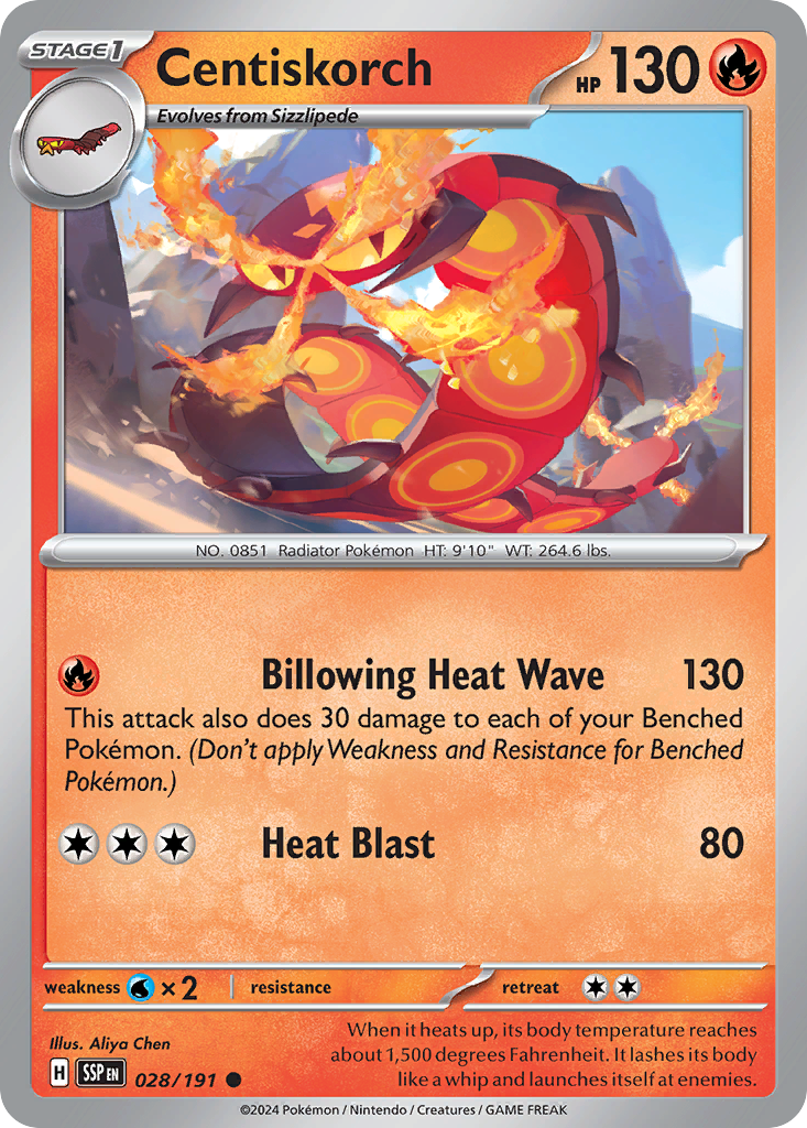 Centiskorch 28 Surging Sparks Pokémon card