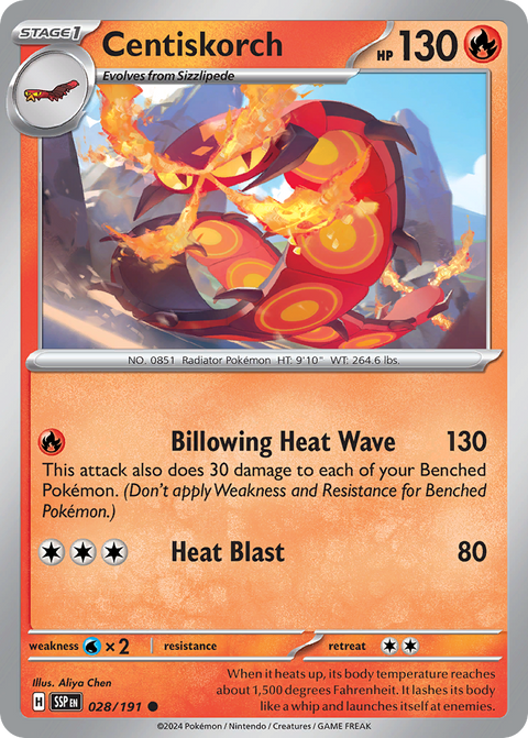 Centiskorch 28 Surging Sparks Pokémon card