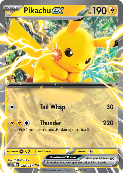 Pikachu ex 28 Prismatic Evolutions Pokémon card