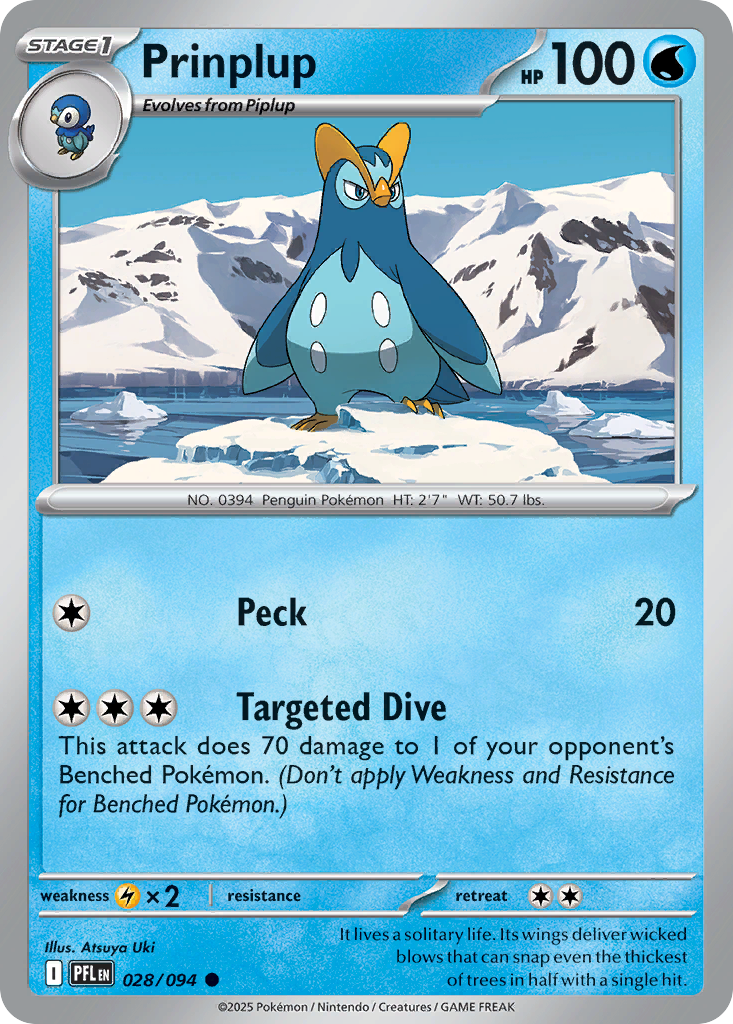 Prinplup 28 Phantasmal Flames Pokémon card