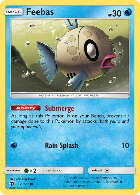 Feebas 28 Dragon Majesty Pokémon card