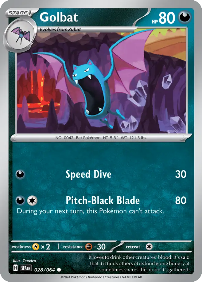 Golbat 28 Shrouded Fable Pokémon card