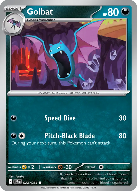 Golbat 28 Shrouded Fable Pokémon card