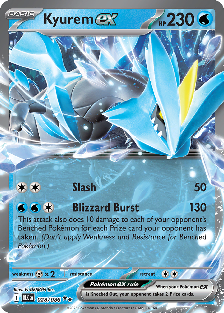 Kyurem ex 28 Black Bolt Pokémon card