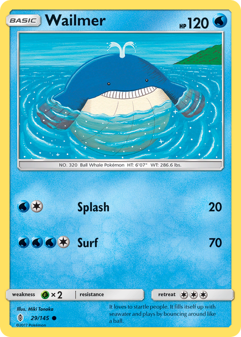 Wailmer 29 Guardians Rising Pokémon card