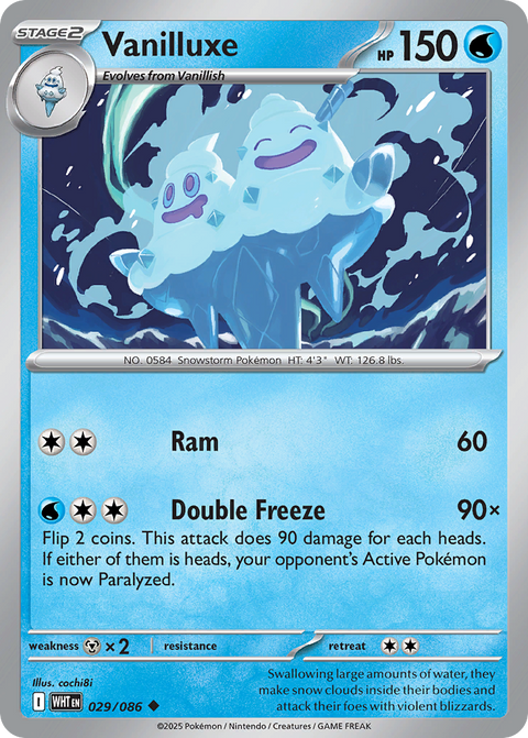 Vanilluxe 29 White Flare Pokémon card