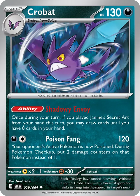 Crobat 29 Shrouded Fable Pokémon card