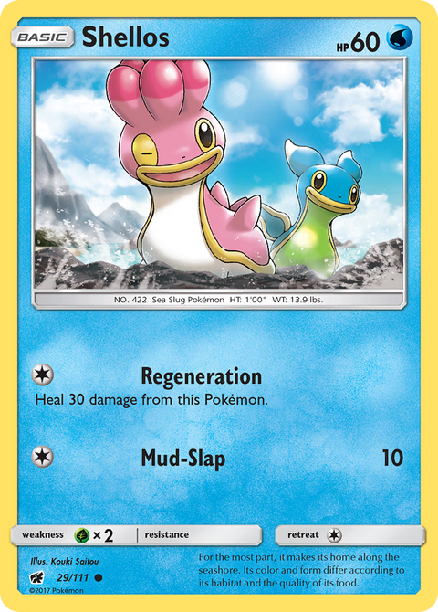 Shellos 29 Crimson Invasion Pokémon card