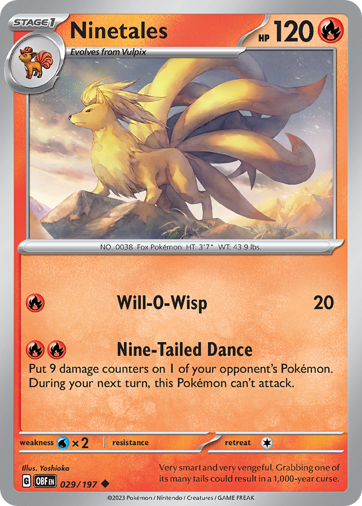 Ninetales 29 Obsidian Flames Pokémon card