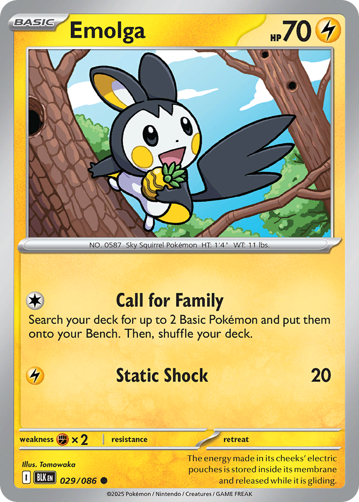 Emolga 29 Black Bolt Pokémon card