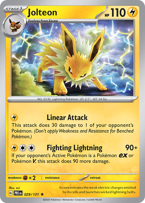 Jolteon 29 Prismatic Evolutions Pokémon card