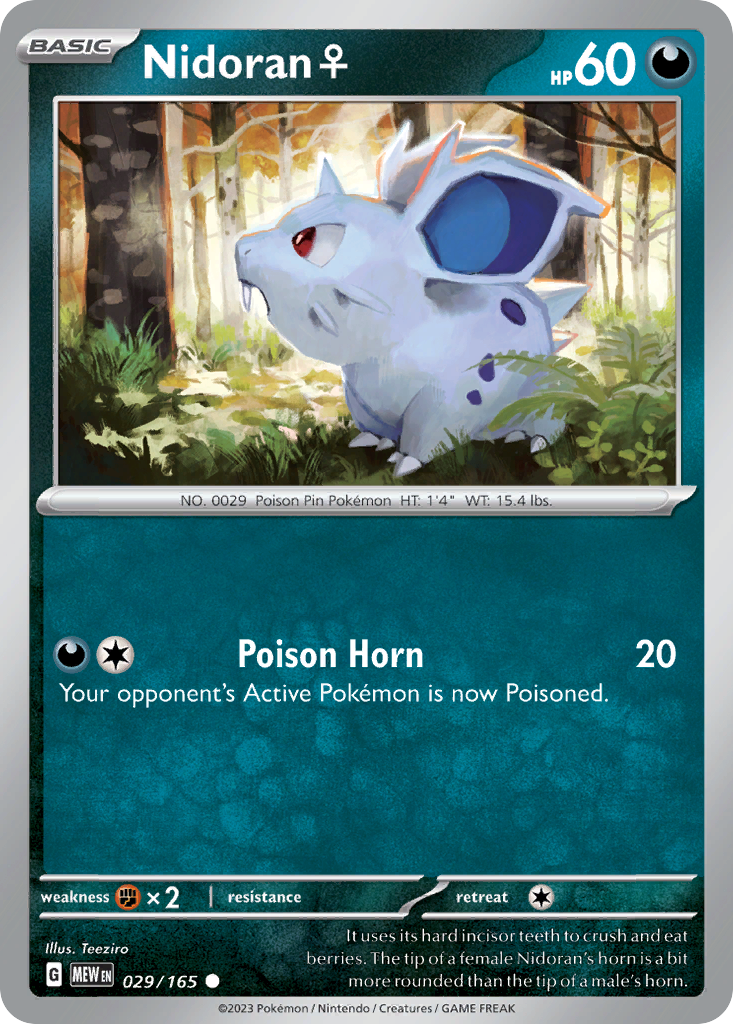 Nidoran ♀ 29 151 Pokémon card