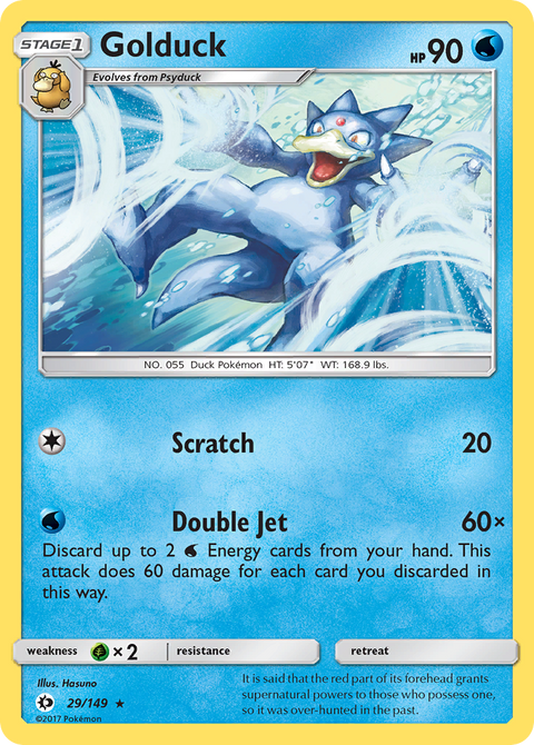 Golduck 29 Sun & Moon Pokémon card