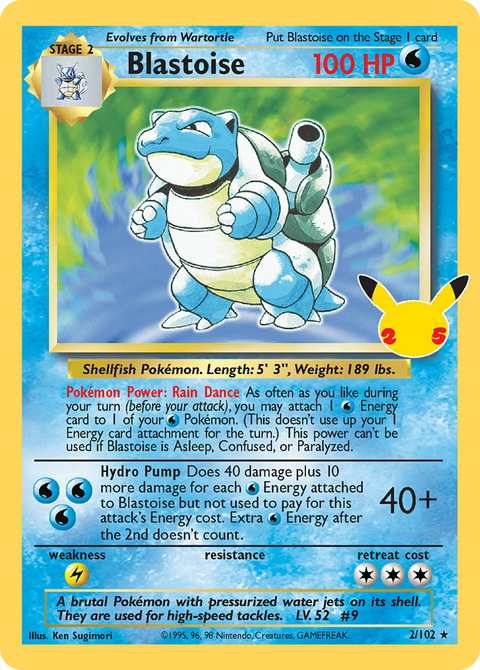 Blastoise 2 Celebrations: Classic Collection Pokémon card