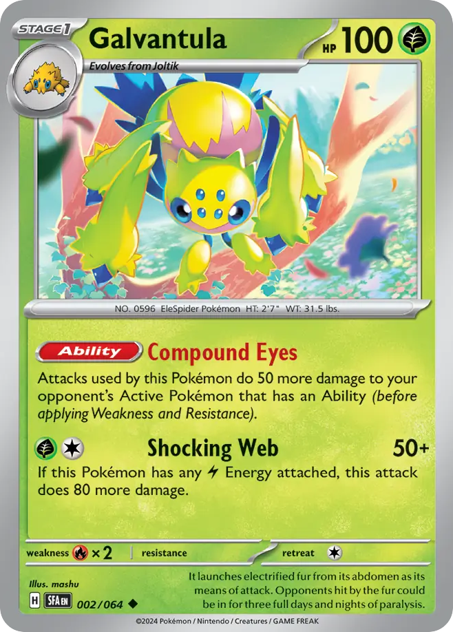 Galvantula 2 Shrouded Fable Pokémon card