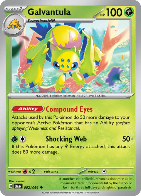 Galvantula 2 Shrouded Fable Pokémon card