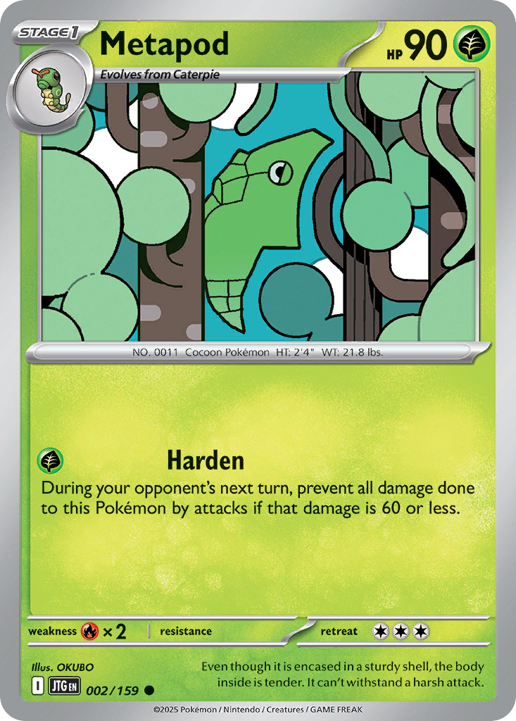Metapod 2 Journey Together Pokémon card