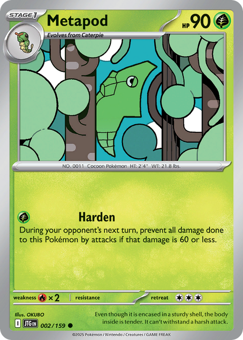 Metapod 2 Journey Together Pokémon card