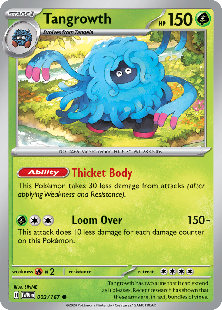Tangrowth 2 Twilight Masquerade Pokémon card