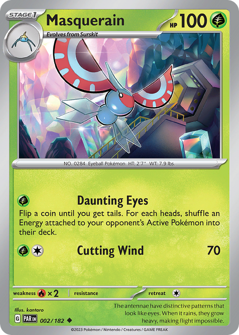 Masquerain 2 Paradox Rift Pokémon card