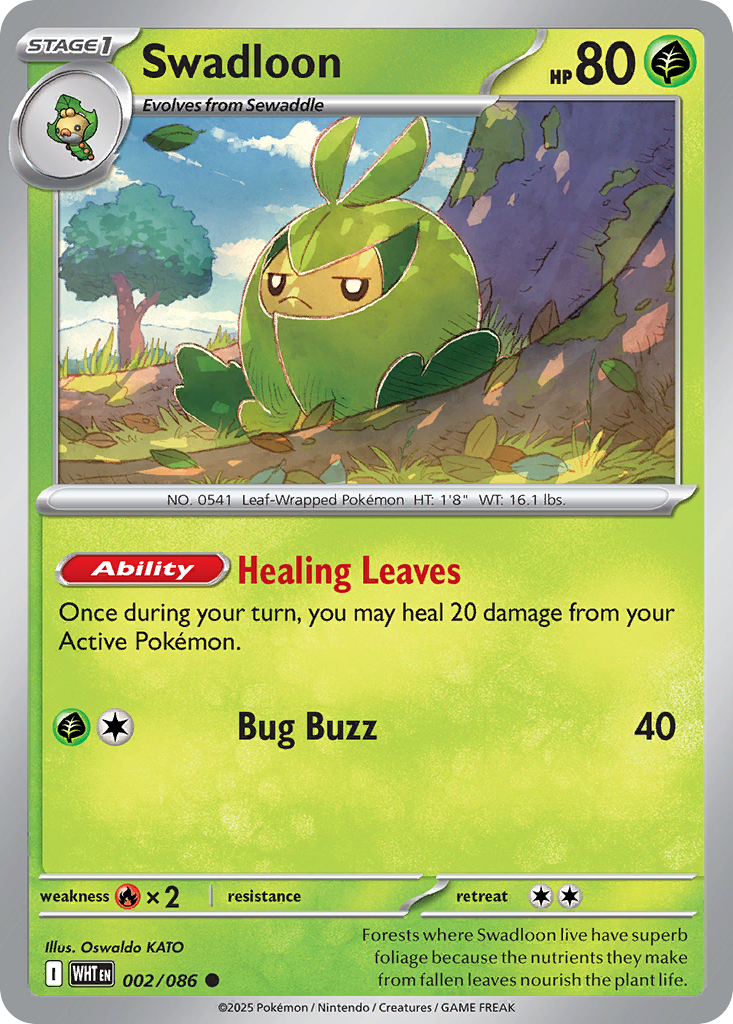 Swadloon 2 White Flare Pokémon card