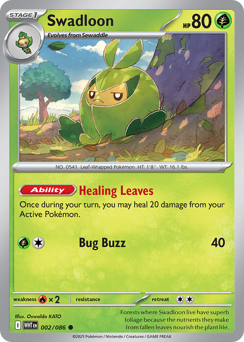 Swadloon 2 White Flare Pokémon card