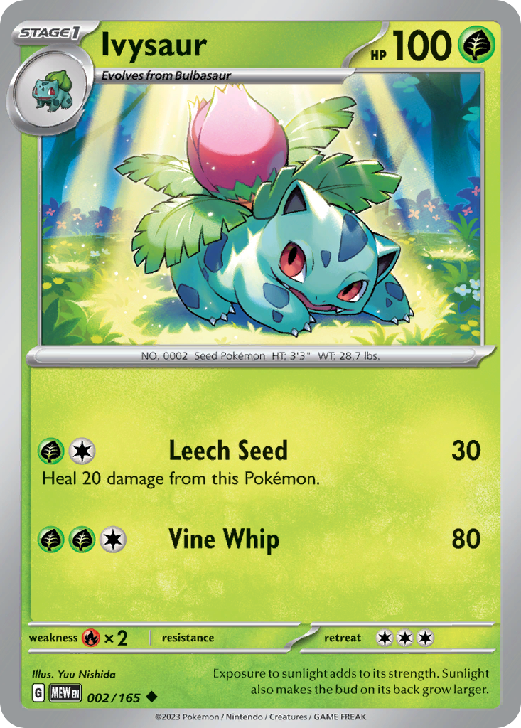 Ivysaur 2 151 Pokémon card