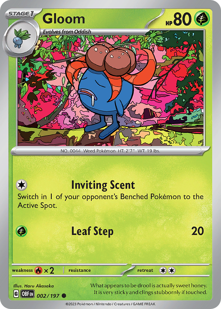 Gloom 2 Obsidian Flames Pokémon card